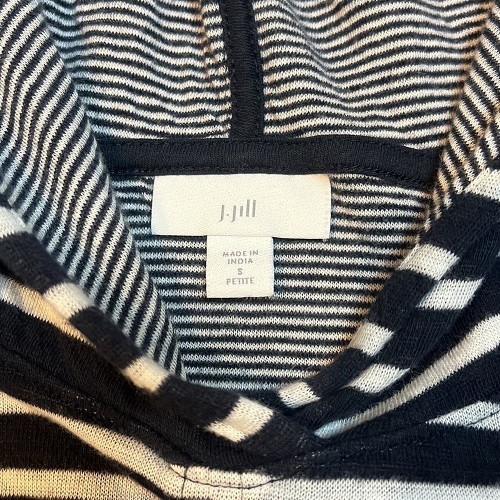 J.Jill Striped Tunic Style Hoodie Size SP - Picture 5 of 10